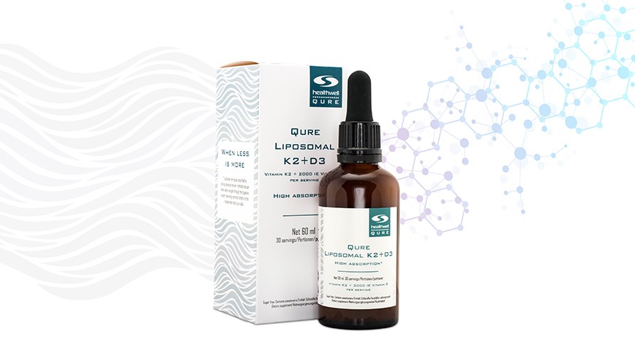 QURE Liposomal K2+D3 med hj absorberingskapacitet.